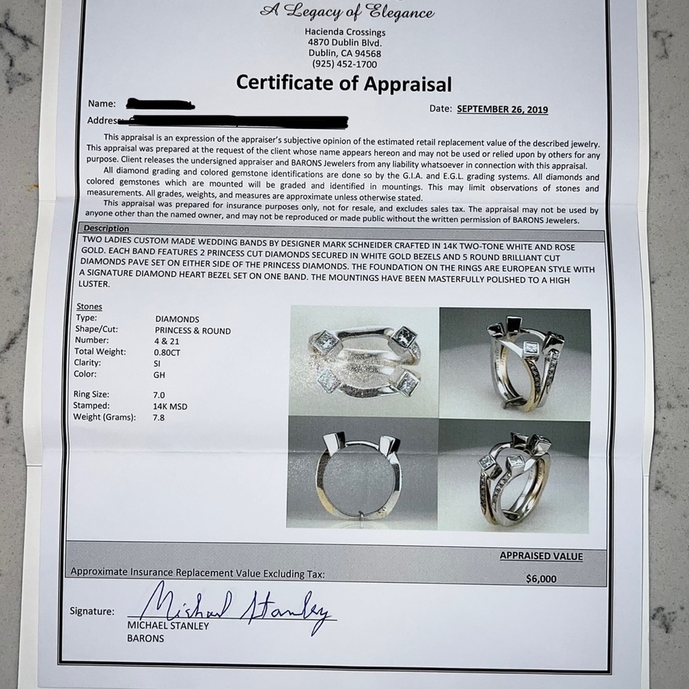 Diamond wedding ring. - Picture 5 of 7